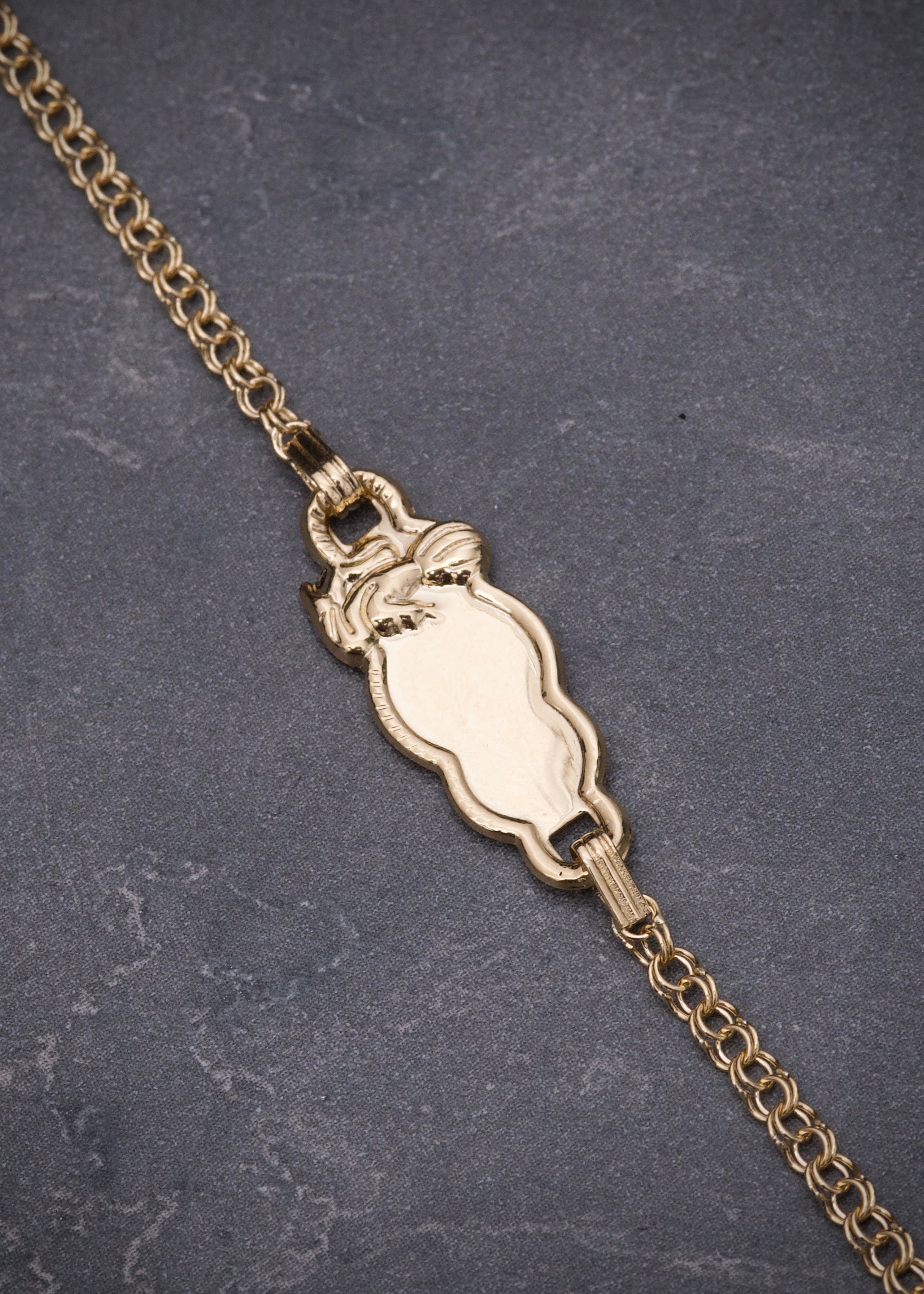 Pulso bebe con placa angel de la guarda 1.4gr / Largo 13.5cm / Oro Amarillo Nac P