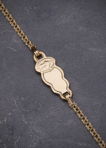Pulso bebe con placa san benito 1.35gr / Largo 14cm — Oro Amarillo