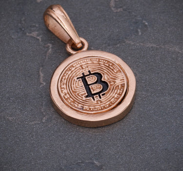 Dije bitcoin 2.65gr / LArgo 2.3cm / Oro Rosado Nac B