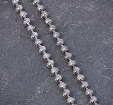 Cadena militar diamantada luna 3mm 21.95gr / Largo 60cm / Oro Blanco italy +3 M