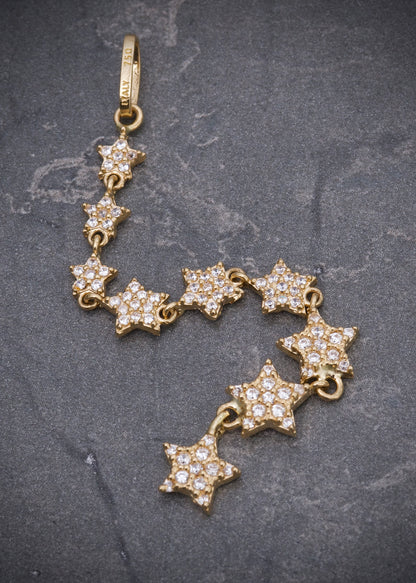 Dije estrellas con swarovski blanco 2.85gr / Largo 7.7cm / Oro Amarillo Nac M