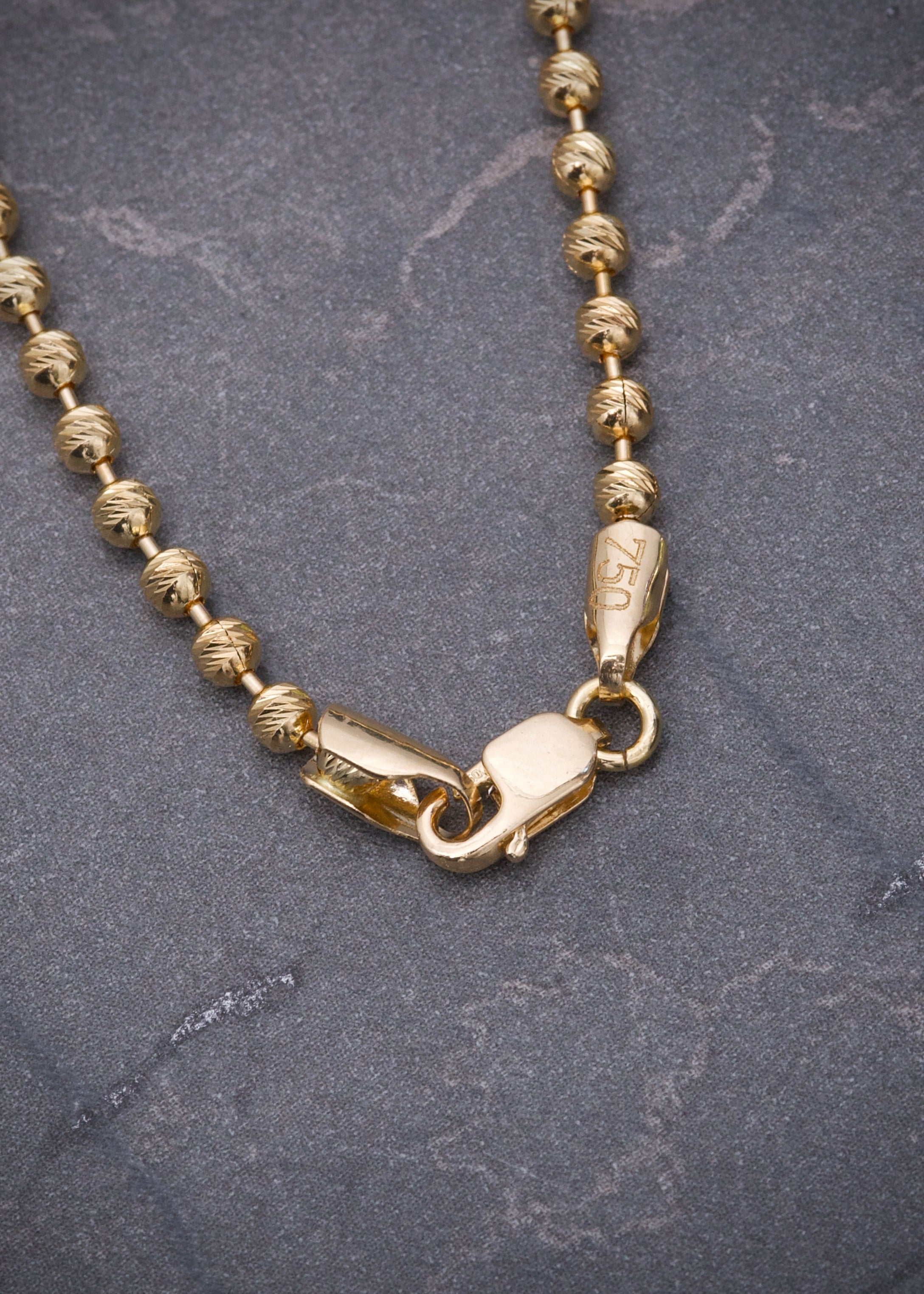 Cadena militar diamantada 2mm 10.2gr / Largo 45cm / Oro Amarillo italy +3 B