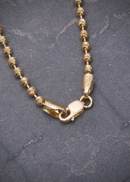 Cadena militar diamantada 2mm 10.2gr / Largo 45cm / Oro Amarillo italy +3 B