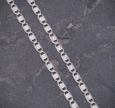 Cadena plana diamantada 2.3gr / Largo 45cm / Oro Blanco italy +3 B