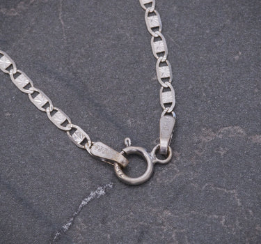 Cadena plana diamantada 2.3gr / Largo 45cm / Oro Blanco italy +3 B