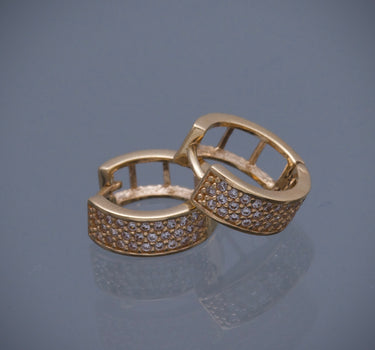 Candongas con swarovski blanco 3.05gr / Largo 1.1cm / Oro Amarillo Nac B