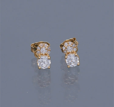 Topos con swarovski blanco 1.55gr / Largo 0.7cm / Oro Amarillo Nac B