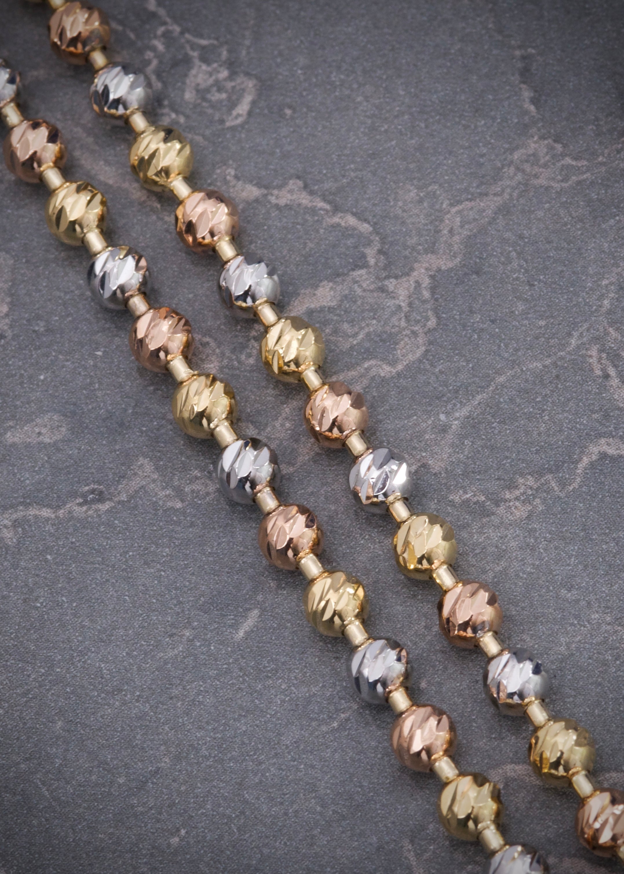Cadena militar diamantada 4mm 27.25gr / Largo 60cm / Tres Oros Nac (Joya) P