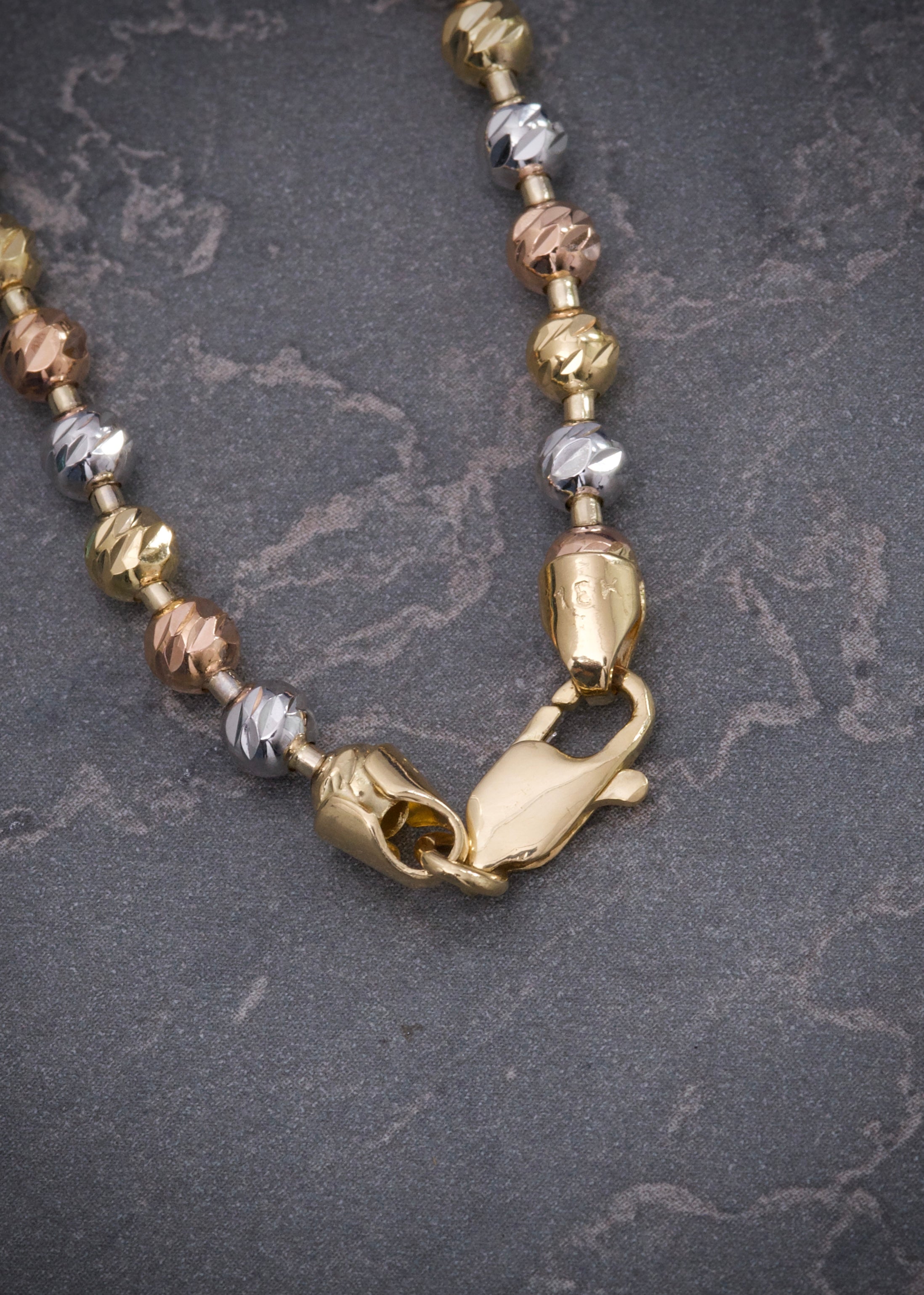 Cadena militar diamantada 4mm 27.25gr / Largo 60cm / Tres Oros Nac (Joya) P