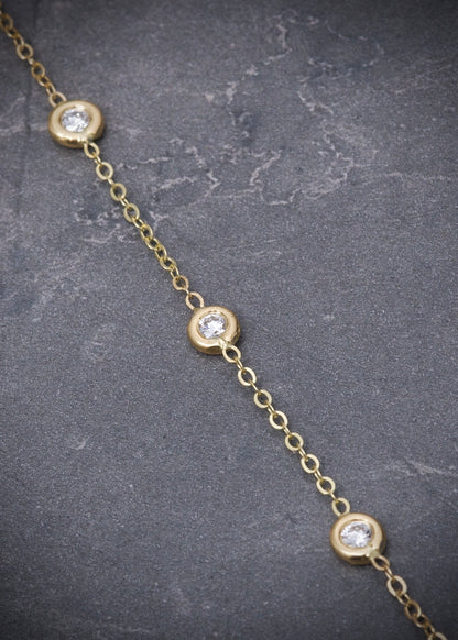 Pulso anillo con 60pts de moissanita  2.9gr / Largo 16cm / Oro Amarillo italy +2 (Joya) B