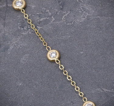 Pulso anillo con 60pts de diamante blanco 2.9gr / Largo 16cm / Oro Amarillo italy +2 (Joya) B