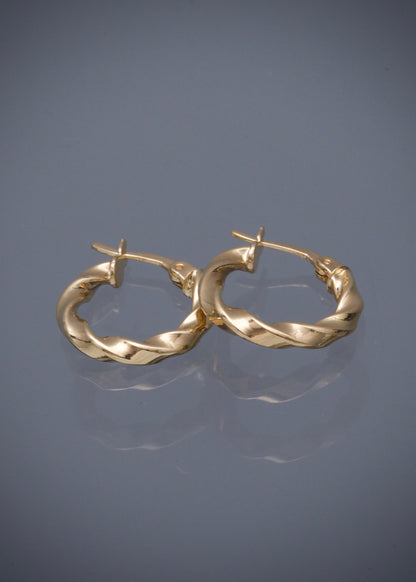 Candongas semi entorchadas 1.4gr / Largo 1.7cm / Oro Amarillo Nac M