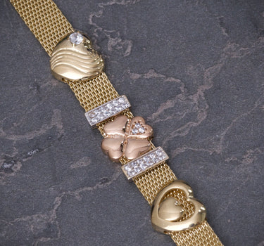 Pulso rustico con swarovski blanco 13.9gr / Largo 19cm / Tres Oros italy +2 P