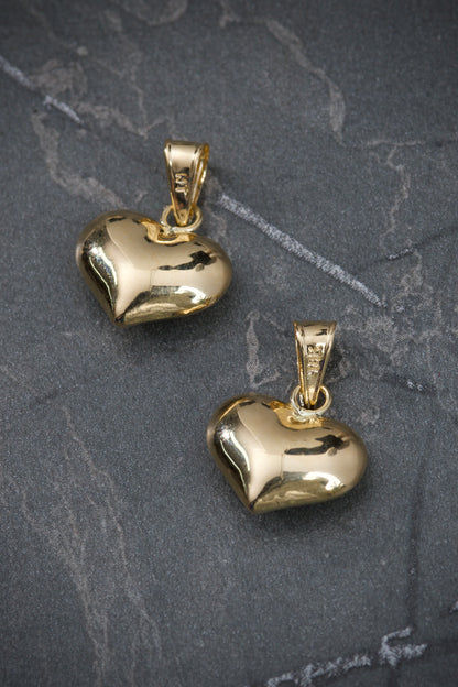 Dije corazon liso 0.5gr / Largo 1.5cm — Oro Amarillo