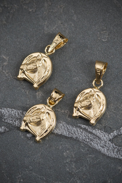 Dije herradura de caballo 0.55gr / Largo 1.5cm / Oro Amarillo Nac M