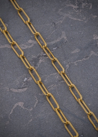Cadena paper clip 11gr / Largo 60 cm / Oro Amarillo italy +3 B