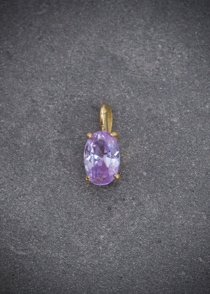 Dije con swarovski Lila 0.4gr / Largo 0.9cm / Oro Amarillo Nac B