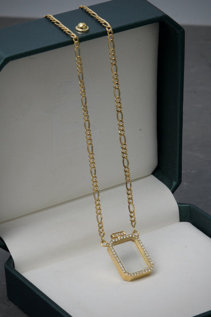 Cadena tejido figaro con placa  55pts de D/B 10gr / Largo 45cm / Oro Amarillo (Joya) B