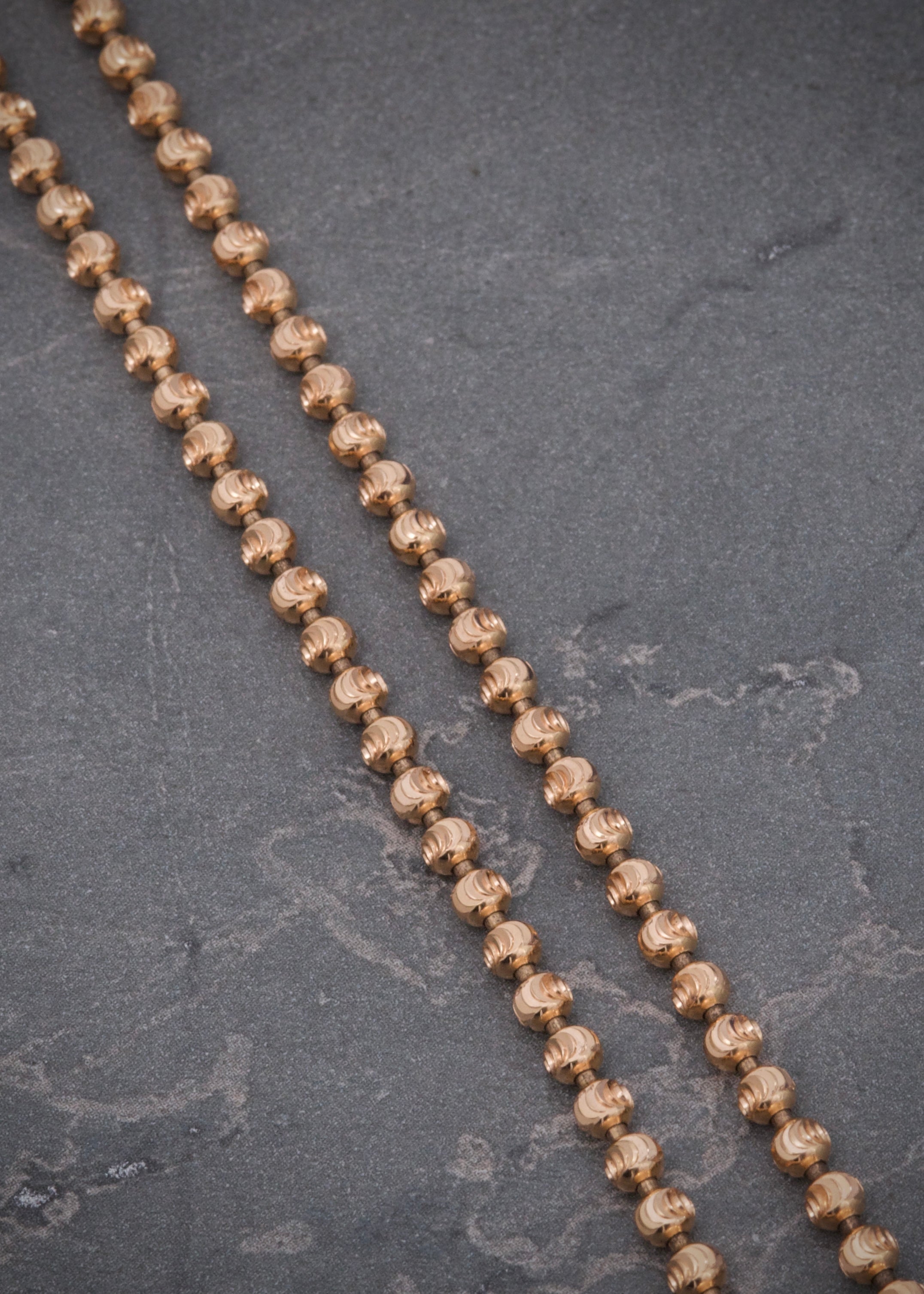 Cadena militar diamantada luna 3mm 19.55gr / Largo 60cm / Oro Rosado italy +3 M