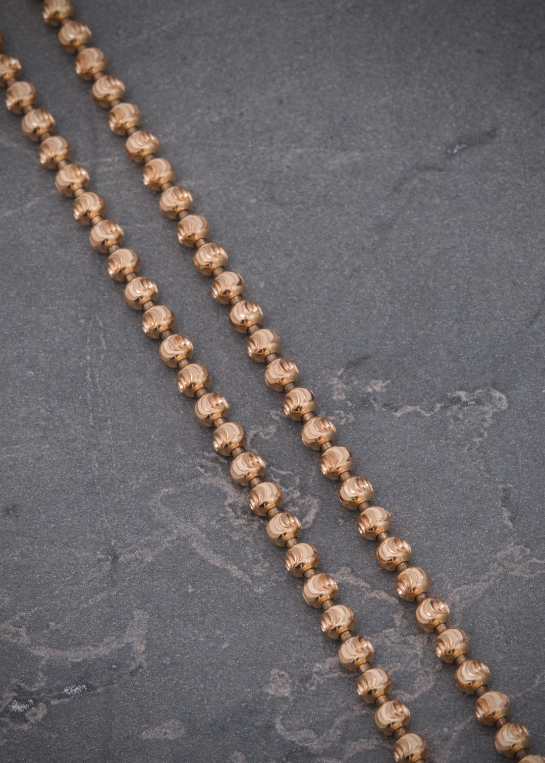 Cadena Militar Diamantada 16.7gr / 60cm / 3mm — Oro Rosado