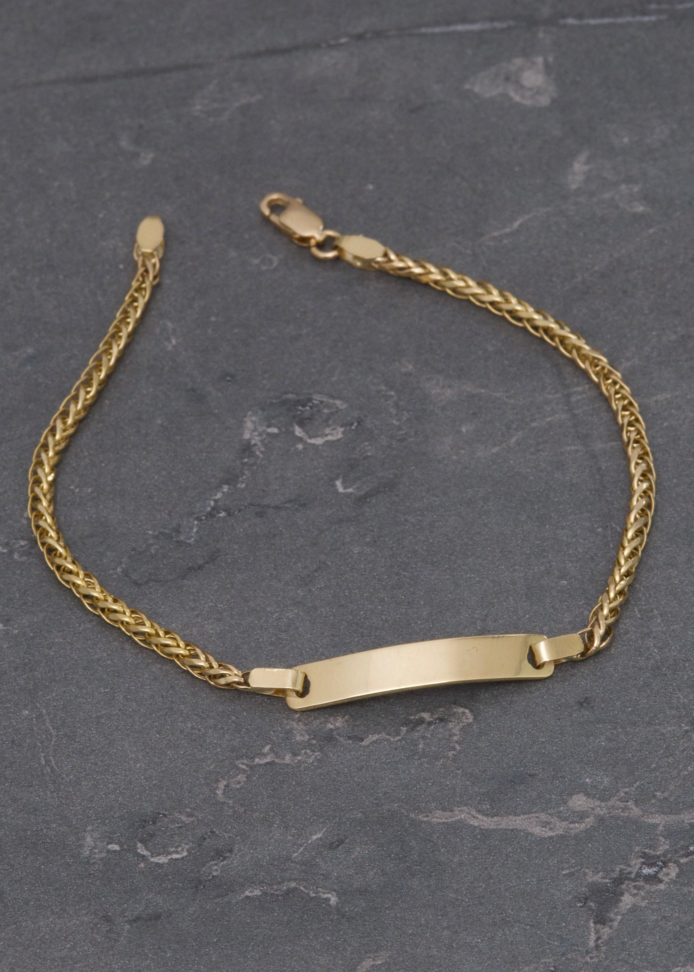 Pulso con placa lisa 3gr / Largo 17.5cm / Oro Amarillo italy +3 M