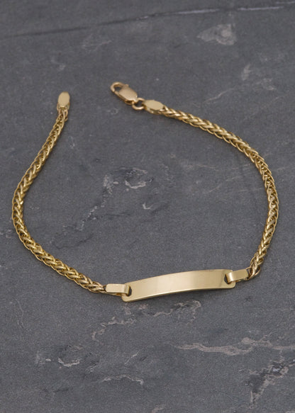 Pulso con placa lisa 3gr / Largo 17.5cm / Oro Amarillo italy +3 M