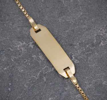 Pulso Bebé con placa 1.25gr / Largo 13.5cm / Oro Amarillo italy cte B