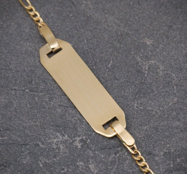 Pulso Bebé con placa 1gr / Largo 12.5cm / Oro Amarillo italy cte B