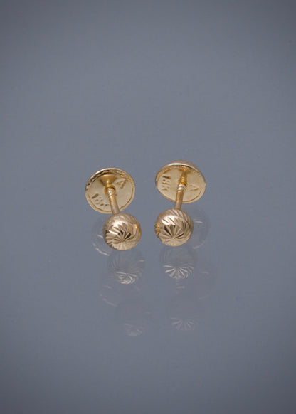 Topos bola diamantada 4mm 0.55gr / Oro Amarillo Nac*