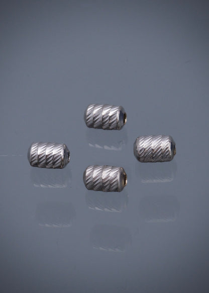 Herraje tubo diamantado 0.25gr / Largo 0.6cm / Oro Blanco Nac B