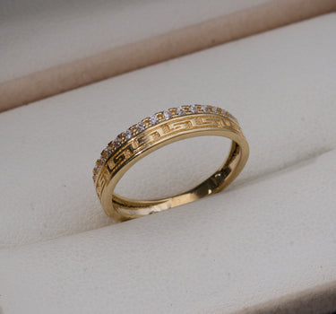 Anillo MEdusa COn Swarovski Blanco 2.7gr / TALLA 5 3/4 / Oro Amarillo Nac M