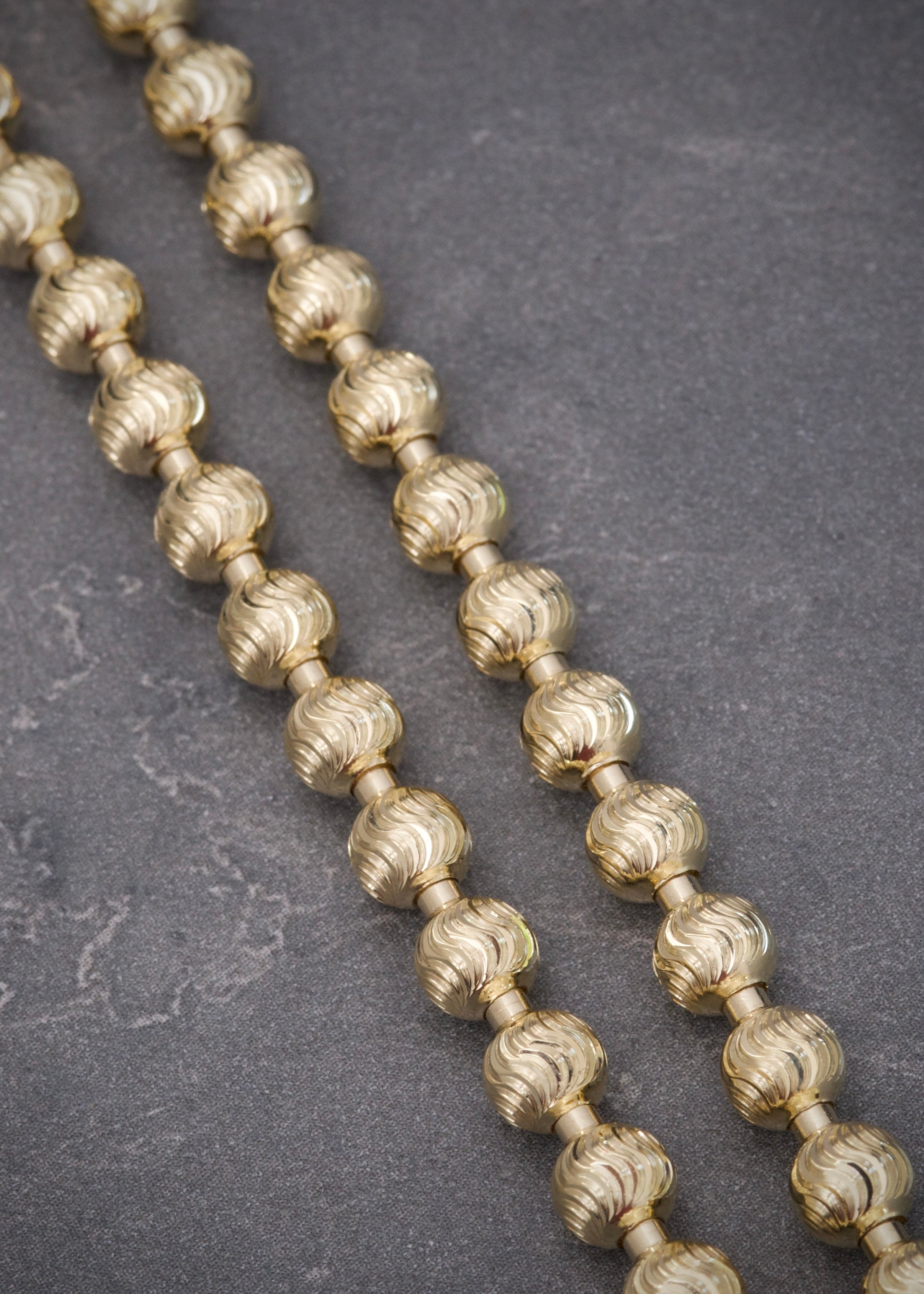 Cadena Militar Diamantada Luna 5mm 28.25gr / 60cm / 5mm — Oro Amarillo
