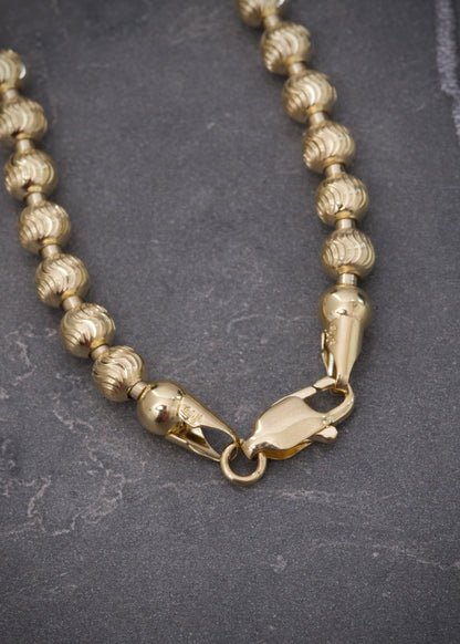 Cadena Militar Diamantada Luna 5mm 28.25gr / 60cm / 5mm — Oro Amarillo
