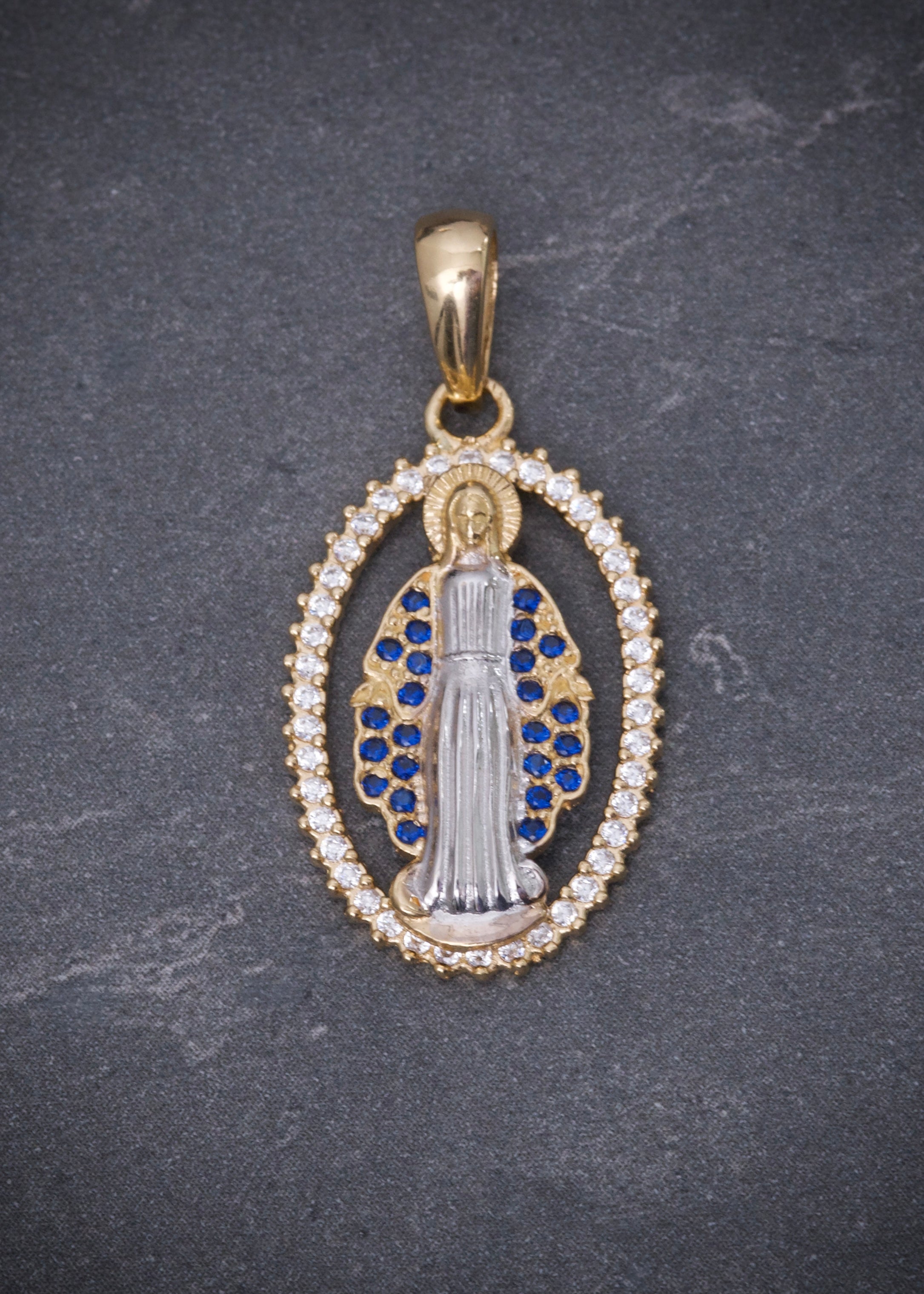 Dije virgen de la milagrosa 2.95gr / Largo 3cm / Oro Amarillo Nac B