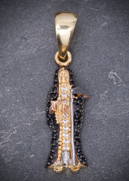 Dije santa muerte 2.5gr / Largo 3cm / Dos Oros Nac B