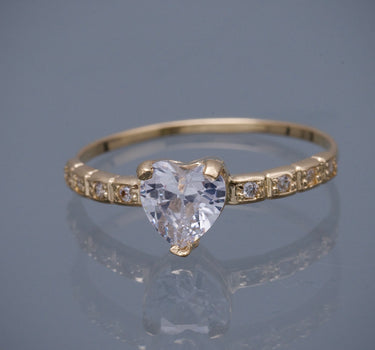 Solitario CON SWAROVSKI BLANCO 1.7gr / TALLA 8 / Oro Amarillo Nac B