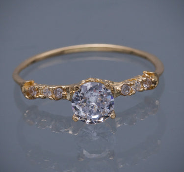 Solitario CON SWAROVSKI BLANCO 1.15gr / TALLA 6 1/4 / Oro Amarillo Nac B