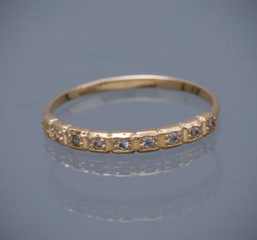 Anillo CON SWAROVSKI BLANCO 1.5gr / TALLA 7 / Oro Amarillo Nac B