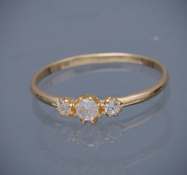 Anillo CON SWAROVSKI BLANCO 1.3gr / TALLA 7 1/4 / Oro Amarillo Nac B