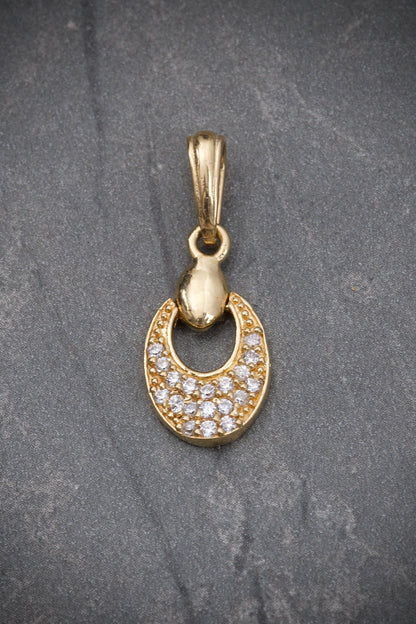 Dije articulado COn Swarovski BLAnco 1.45gr / Largo 2.3cm / Oro Amarillo Nac B
