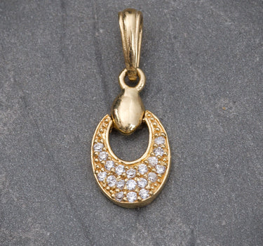 Dije articulado COn Swarovski BLAnco 1.45gr / Largo 2.3cm / Oro Amarillo Nac B