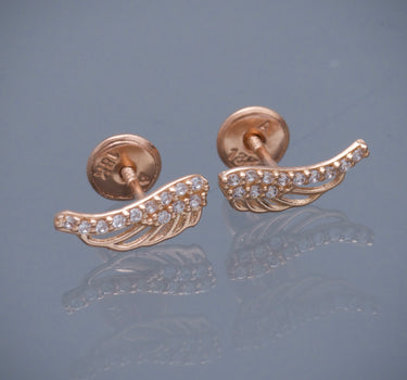 Topos ala con swarovski blanco 0.9gr / Largo  0,43cm / Oro Rosado Nac M