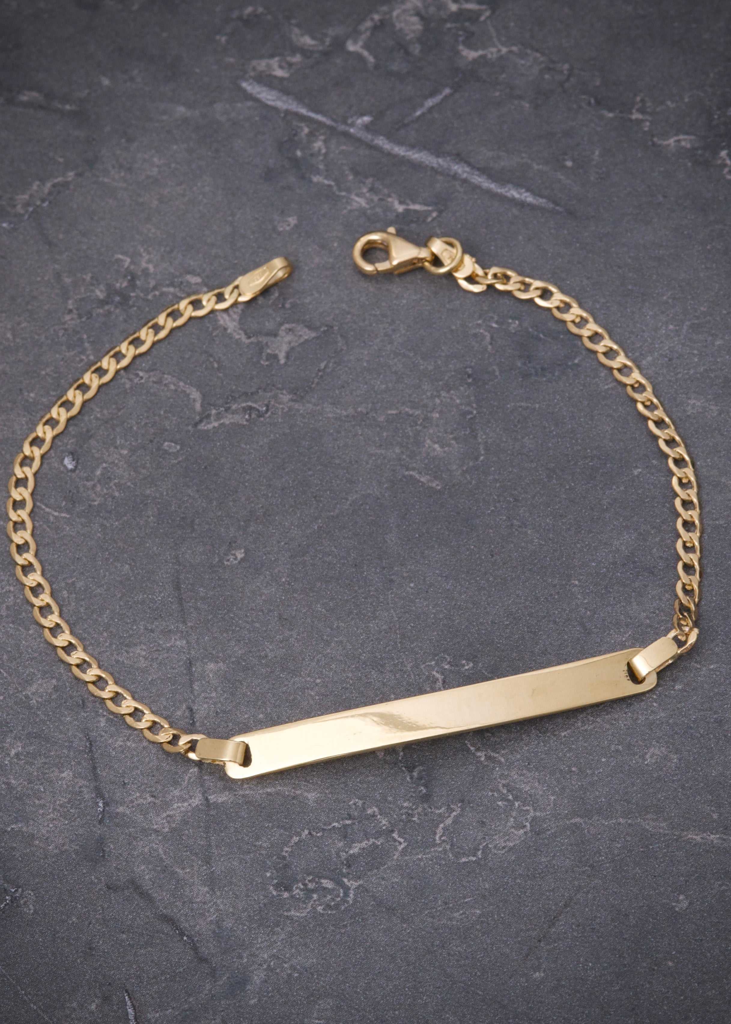 Pulso con placa lisa 3.4gr / Largo 18.5cm / Oro Amarillo italy cte M