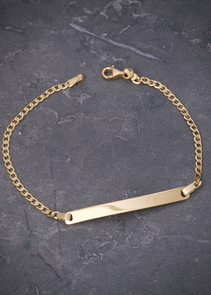 Pulso con placa lisa 3.4gr / Largo 18.5cm / Oro Amarillo italy cte M