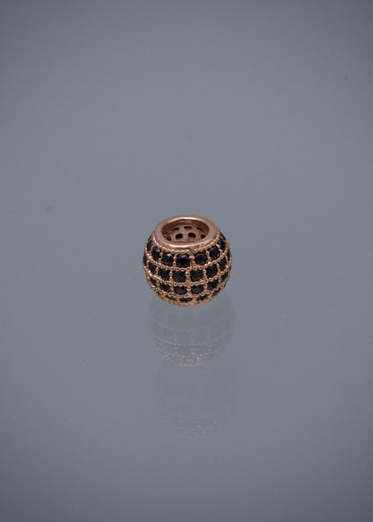 Herraje con swarovski negro 0.75gr / Largo 0.5cm / Oro Rosado Nac B