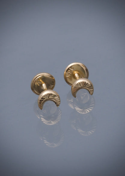 Topos Luna diamantado 0,45gr / Largo 0,48cm / Oro Amarillo Nac M
