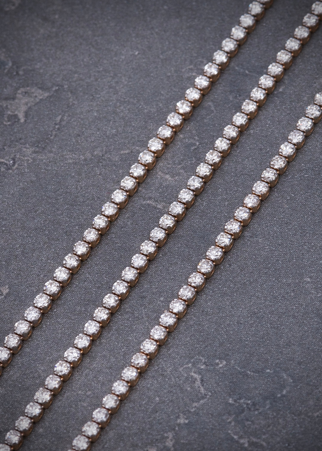 Cadena tenis con 477pts de diamante blanco 4.7gr / Largo 40cm — Oro Rosado