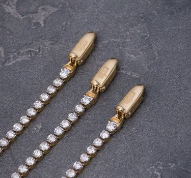 Pulso tenis con 125pts de diamantes 2gr / Largo 17.5cm / Oro Amarillo italy cte (Joya) M