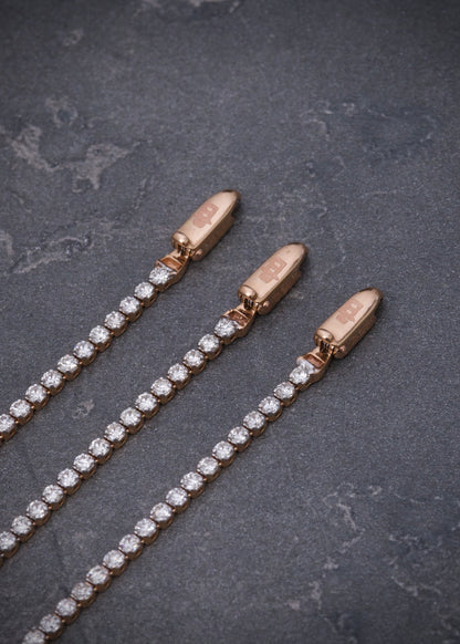 Pulso tenis con 187pts de diamante blanco 2.35gr / Largo 18cm / Oro Rosado (Joya) B