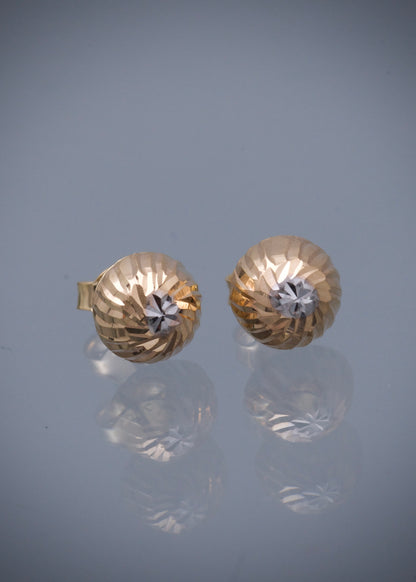 Topos media bola diamantados 8mm 1.6gr / Oro Amarillo Nac B
